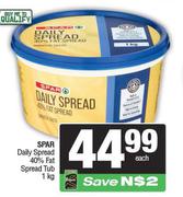 Spar Daily Spread 40% Fat Spread Tub-1kg