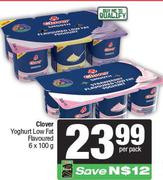 Clover Yoghurt Low Fat Flavoured-6 x 100g Per Pack
