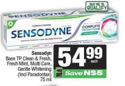 Sensodyn Base ToothPaste (Clean & Fresh, Fresh Mint, Multi Care Gentle Whitening)-75ml Each