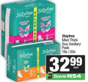 Stayfree Maxi Thick Duo Sanitary Pads-16s/20s Pack Each