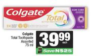 Colgate Total Toothpaste Assorted-75ml