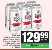 South Side Cranberry & Raspberry,Lime & Lemon,Mango & Orange,Passion Fruit-6 x 440ml Per Pack