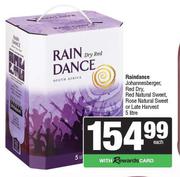 Raindance Johannesberger Red Dry,Red NL Sweet,Rose NL Sweet Or Late Harvest-5L