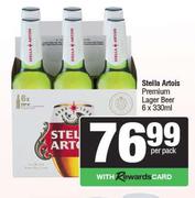 Stella Artois Premium Lager Beer-6 x 330ml Per Pack