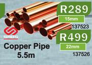 Copper Pipe 5.5m 15mm 137523