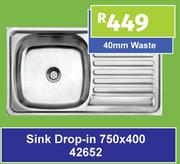 Sink Drop In 750 x 400 42652