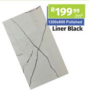Liner Black 1200 x 600 Polished-Per Sqm