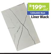 Liner Black 1200 x 600 Matt-Per Sqm
