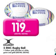 Gilbert 5 RWC Rugby Ball-Each