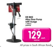 Dr Bike Alloy Floor Pump with Gauge