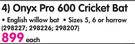 Kookaburra Onyx Pro 600 Cricket Bat-Each
