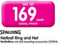 Spalding Netball Ring And Net-Each