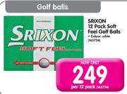 Srixon 12 Pack Soft Feel Golf Balls White-Per 12 Pack