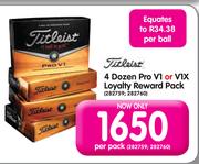 Titleist 4 Dozen Pro V1 Or VIX Loyalty Reward Pack-Per Pack