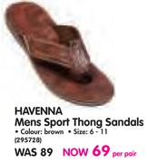 Havenna Mens Sport Thong Sandals-Per Pair