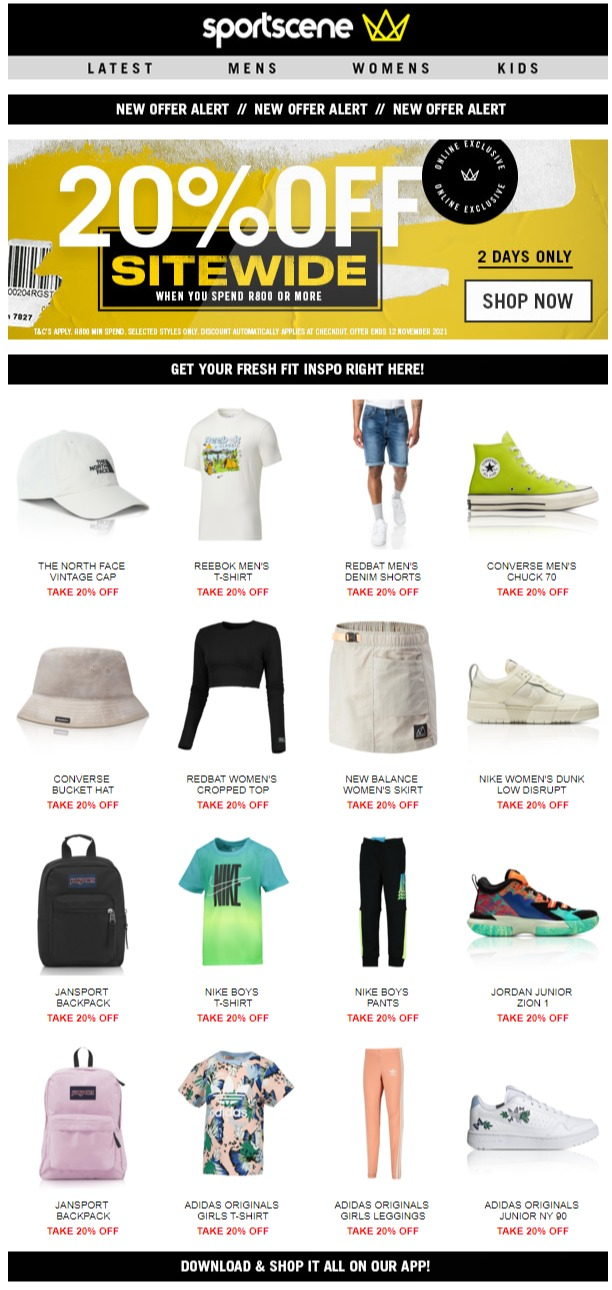 Sportscene : 20% Off Sitewide (Request Valid Dates From Retailer) —  m.