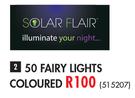 Solar Flair 50 Fairy Lights Coloured