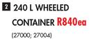 Keter 240Ltr Wheeled Container-Each
