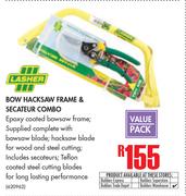 Lasher Bow Hacksaw Frame & Secateur Combo Value Pack