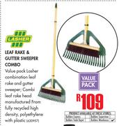 Lasher Leaf Rake & Gutter Sweeper Combo