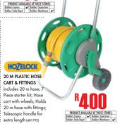 Hozelock 20M Plastic Hose Cart & Fittings