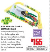 Lasher Bow Hacksaw Frame & Secateur Combo Value Pack