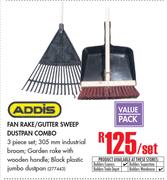 Addis Fan Rake/Gutter Sweep Dustpan Combo