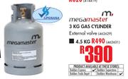 Megamaster 3 Kg Gas Cylinder With External Valve