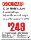 Goldair 40cm Pedestal Fan