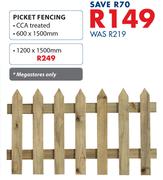Picket Fencing 1200 x 1500mm