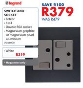 Legrand Switch And Socket White PD44MGP