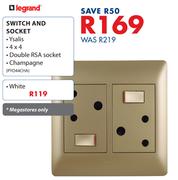 Legrand Switch And Socket White PYO44CHA