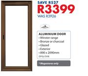 Swartland Aluminium Door 890 x 2090mm DFGL/O1/B