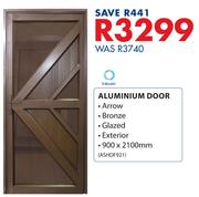 Valuwin Aluminium Door 900 x 2100mm ASHDF921
