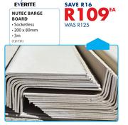 Everite Nutec Barge Board Socketless 200 x 80mm x 3m-Each