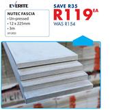 Everite Nutec Fascia Un-Pressed 12 x 225mm x 3m-Each
