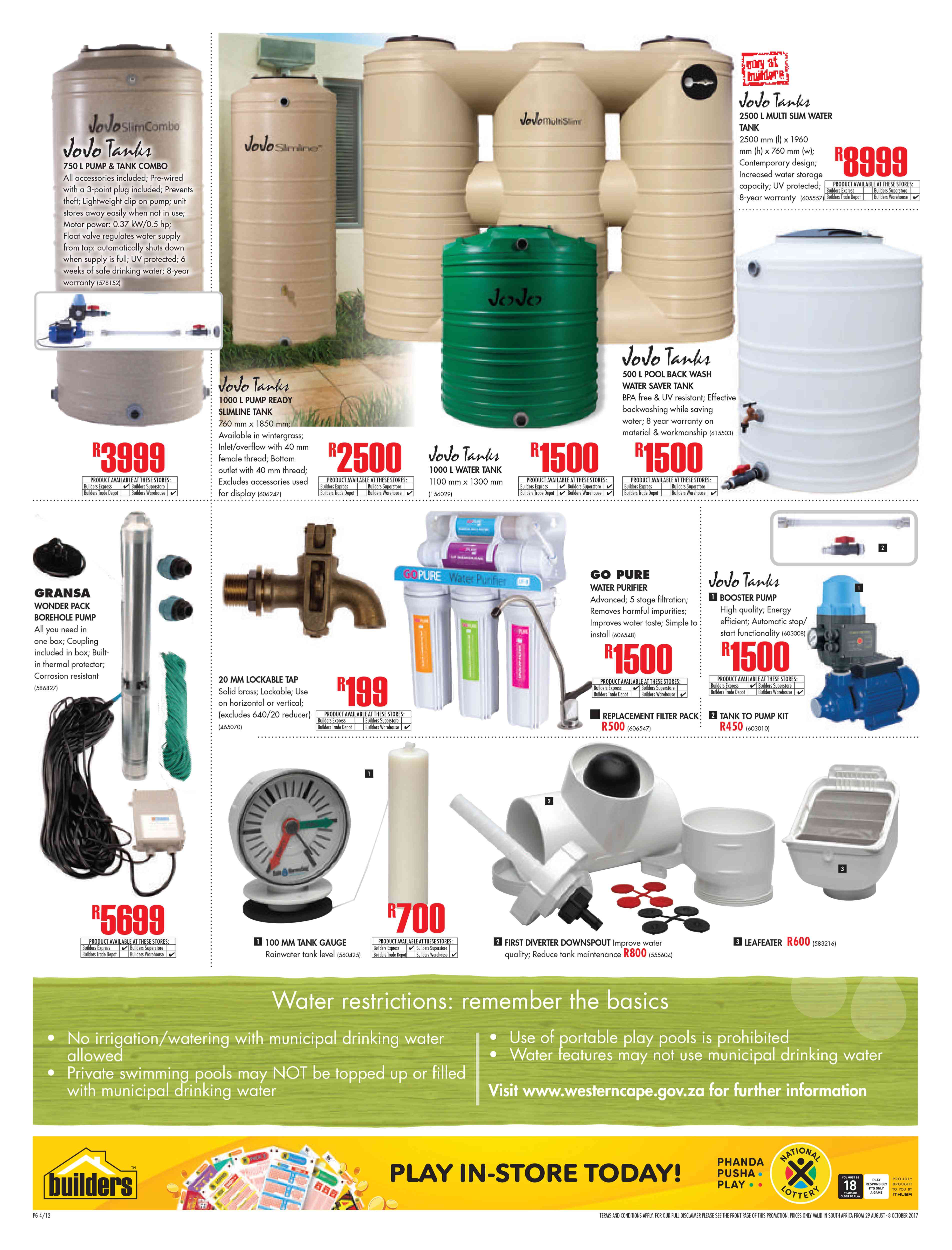 Special JoJo Tanks 1000L Pump Ready Slimline Tank 760mm X 1850mm Www 