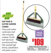 Leaf Rake & Gutter Sweeper Combo