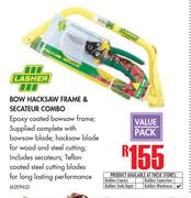 Lasher Bow Hacksaw Frame & Secateur Combo