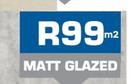 Porcelain Matt Glazed Tiles 60 x 60 Per Sqm