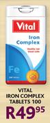 Vital Iron Complex 100 Tablets