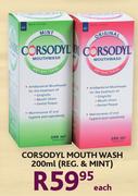 Corsodyl Mouth Wash-200ml(Reg & Mint)