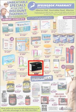 Springbok Pharmacy : Unbeatable Specials (24 Feb - 22 Mar 2016), page 1