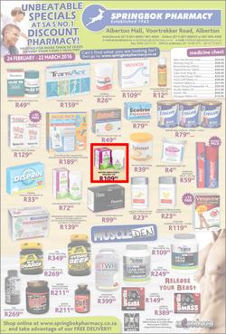 Springbok Pharmacy : Unbeatable Specials (24 Feb - 22 Mar 2016), page 1