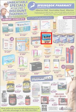 Springbok Pharmacy : Unbeatable Specials (24 Feb - 22 Mar 2016), page 1
