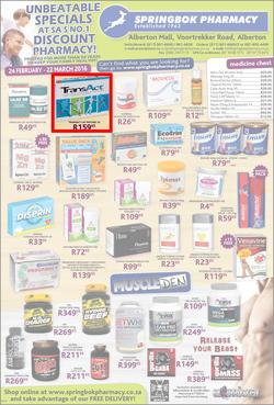 Springbok Pharmacy : Unbeatable Specials (24 Feb - 22 Mar 2016), page 1
