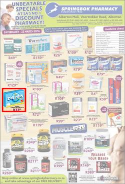 Springbok Pharmacy : Unbeatable Specials (24 Feb - 22 Mar 2016), page 1