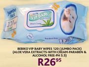 Bebiko Vip Baby Wipes 120 Jumbo Pack