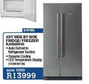 Bosch S/Steel Side By Side Fridge/Freezer-537Ltr(KAN56V40)