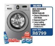 Samsung Silver Washer Dryer-8kg(WD8704EJN)